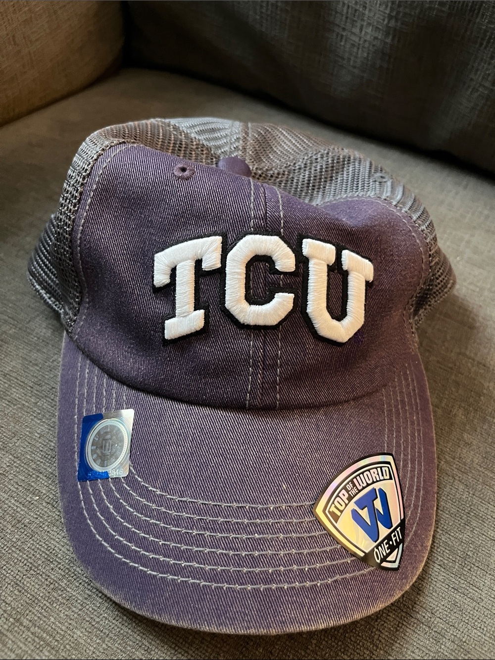Top of the World TCU Horned Frogs Purple charcoal off-road mesh back Trucker Hat